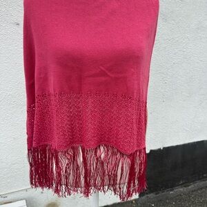 Ann Taylor Raspberry Knit Shawl